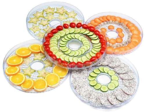 Image of 5-Tray Electric Food Dehydrator Machine with Adjustable Thermostat (35-70C) - Stackable Food Dryer for Fruits, Vegetables, Herbs, Meat and Beef - For Healthy Home Kitchen Use