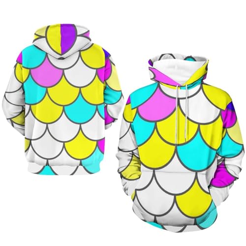 Sweat à capuche écailles colorées UMENG unisexe taille S