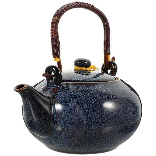 Théière en céramique bleue de grande capacité portable HANABASS pour infusion