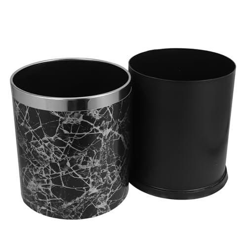 Totority cesto de basura redondo sin tapa 10 l acero inoxidable negro