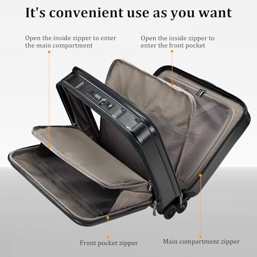 16 Inch Carry On Luggage with Laptop Compartment