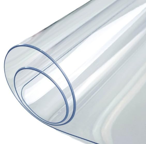 Nappe ronde PVC transparent 2mm imperméable et sans odeur facile à nettoyer