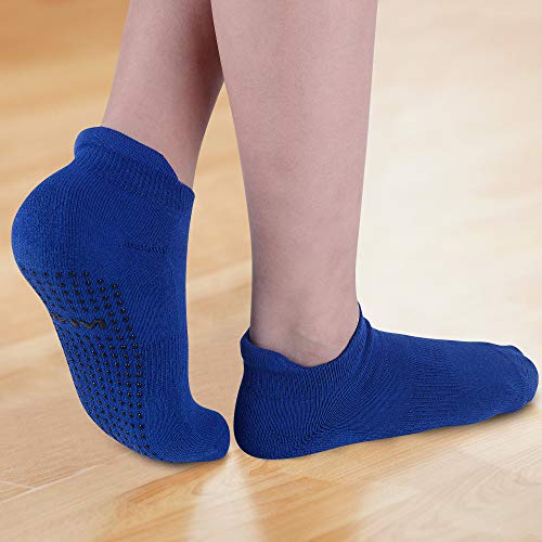 Jhm Boys Hospital Grip Athletic Sport Non Slip Skid Anti-Slip Socks For Slippers, 4 Pairs Color#1, 4-7 Years #TOP4