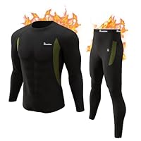 romision Thermounterwäsche Herren Atmungsaktiv Thermoaktiv Funktionsunterwäsche Innenfleece Skiunterwäsche Weich Thermo Unterwäsche Set