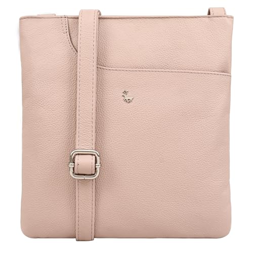 Lloyd Baker Genuine Leather Crossbody Bag – Soft, Compact Shoulder Handbag with Adjustable Strap, Phone Pocket, and Multiple Compartments | Kanatal (Baby pink)