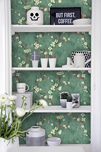 Peel And Stick Wallpaper Floral Contact Paper Floral Wallpaper Removable Wallpaper Waterproof Wallpaper Vinyl Roll For Wall Furniture Cabinet 118"X17.7" #TOP3