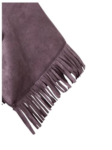 Image of SOLY HUX Girl's Cute Vest Sleeveless Fringe Suede Vests Western Vest Jacket Cardigan Trendy Fall Outerwear