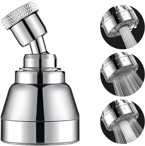 Image of Kitchen Faucet Aerator - Faucet Spray Head Replacement 360 Rotatable,Stainless Steel 3 Flow Modes,Anti-Splash,Water Saving Sink Faucet (Medium, Pack of 1)