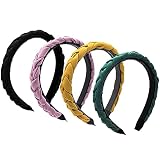 Material de alta calidad: la banda para el cabello de color sólido está hecha de tela de alta calidad, suave, liviana, no es fácil de deformar, duradera y cómoda de usar.