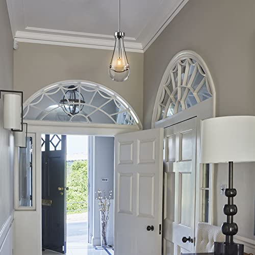 Ringrain Raindrop Pendant Lights Set Of 2,Kitchen Island Hanging Light Fixtures, Modern Art Raindrop Clear Solid Glass Chandelier For Dining Room For Bedroom, Corridor, Living Room #TOP3