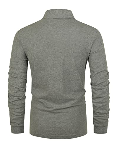Herren Poloshirt Langarm Baumwolle Outdoor Casual Polo Tops Regular Golf T-Shirts – Bild 3