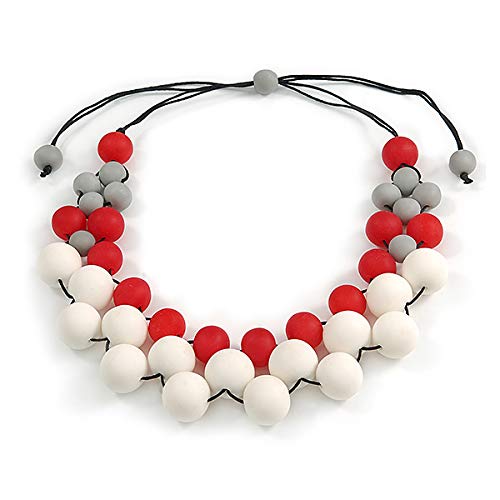 Collier anti irritation cordon coton perles résine réglable Avalaya - 3