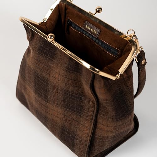 Image of Theater Kisslock Clutch Bag for Women with Adjustable & Detachable Straps | Vintage-Inspired Structured Sling Bag for Day & Evening Use