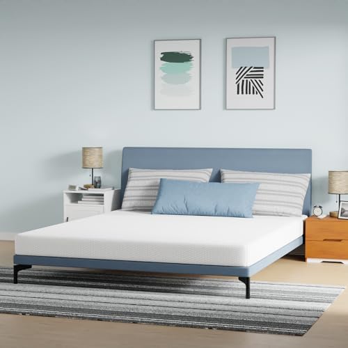 Image of FDW California King Mattress 6 inch Gel Memory Foam Mattress Medium Firm Mattresses for Cool Sleep Relieving Pressure Relief CertiPUR-US Certified Mattress in a Box,California King