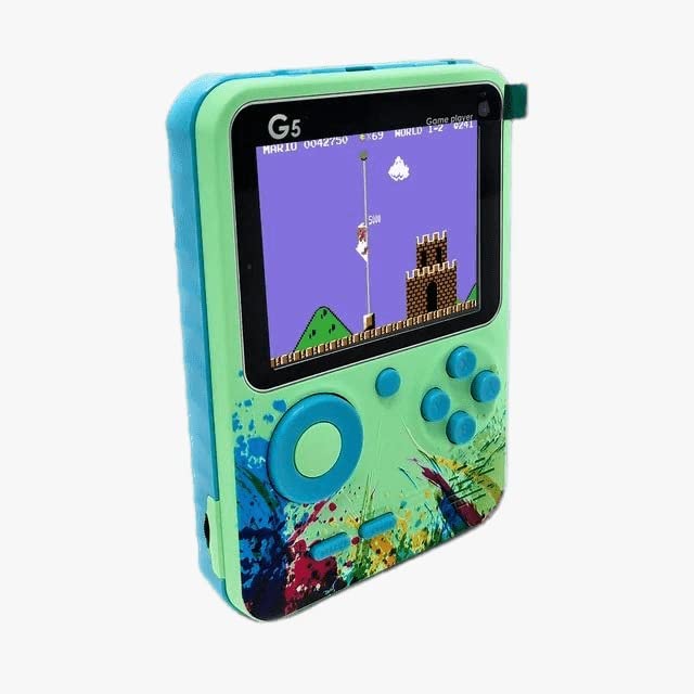 Console Portable Rétro MSCHENZW - Écran LCD 7,6 Cm - 500 Jeux Intégrés - 8 Bits - Vert - Cadeau Nostalgie