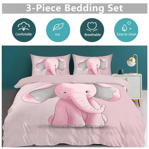 Parure de couette éléphant en microfibre de qualité supérieure 3 pièces