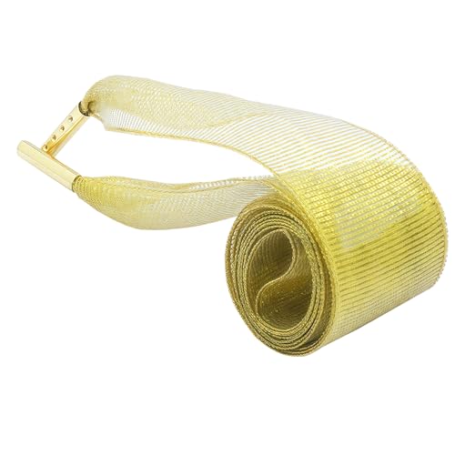 Satin Shoe Laces Fashion Ribbon Shoelaces, Soft Casual Flat Shoestring For Sneakers Shoe Decoration (Gold)3