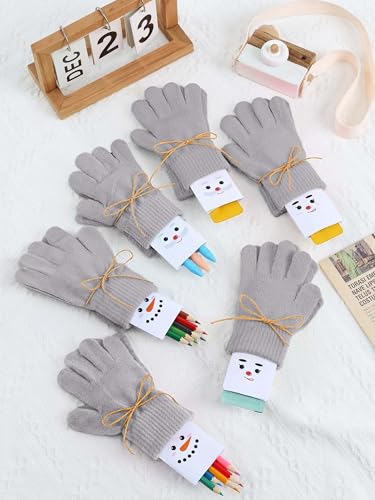 Image of Cooraby 12 Pairs Kid's Winter Magic Gloves Children Stretchy Warm Magic Gloves Boys or Girls Knit Gloves for 6-12 Years