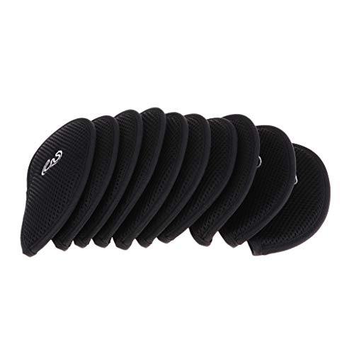 YIJU 10 Unidades de Poliéster para Taco de Golfe Capas Protetora de Ferro em Cunha - Preto