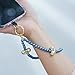 Danni Yan Beaded Phone Wrist Strap for Women Pearl Wristlet Strap Cute Phone Lanyard Golden Heart Shaped Bead Cellphone Chain (Blue)
