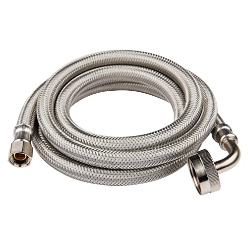 EFIELD Appliance Accessories Dishwasher Hose with 90 Degree FGH Elbow 4 Feet Length Water Supply Line Premium Braided Stainless Steel (HOSE010)