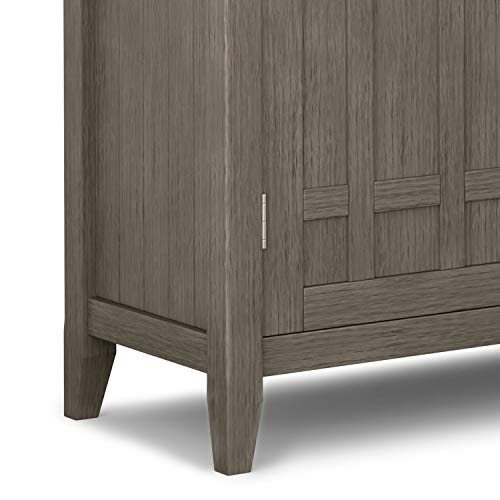 Simplihome Bedford Solid Wood 54 Inch Wide Transitional Sideboard Buffet And Winerack In Farmhouse Grey With Storage, 2 Drawers And 2 Shelves, For The Living Room, Transitional #TOP6