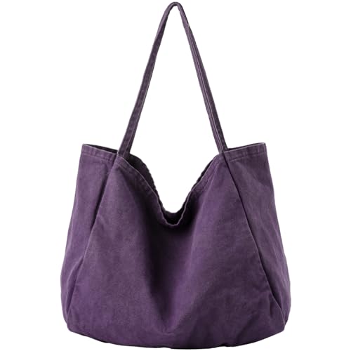 Image of Canvas Tote Bag for Women Large Hobo Shoulder Bag for Work Travel Casual Message Bag Tote Purse handbags