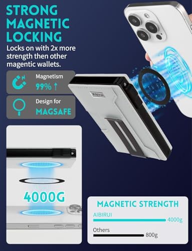 Image of Ridge Wallets for Men,Magsafe Wallet with money clip,Pop up wallet | Magnetic Wallet for iPhone 17 /16 /15 /14 /13 Series,Phone wallet Holds 8 Cards & Bills,Ridge Wallet for Fathers day gift ideas