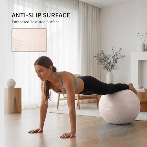 Image of Extra Thick Yoga Ball with Training Instruction, Anti-Burst Slip Resistant Exercise Ball with Pump for Pilates,Physical Therapy,Pregnancy Stability,Birthing Ball 22in 26in 30in