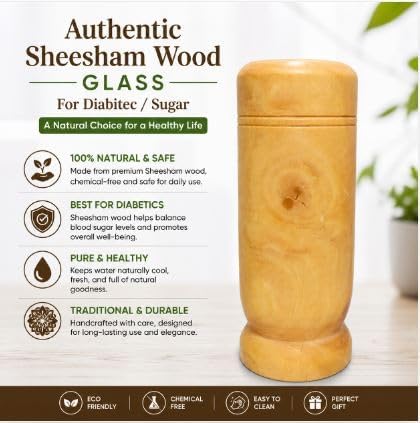 Image of Forest Woodland Wooden Glass Timbler for Diabetic Management & Sugar Control