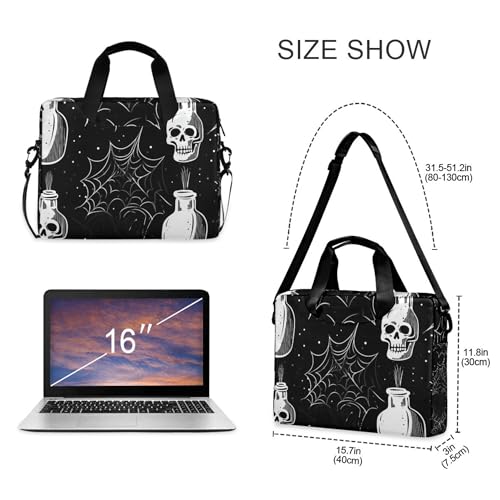 Maletín ALAZA para laptop con diseño Skull y correa miniatura 4