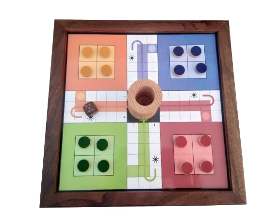 Buy Woodco Handicrafts Wooden 2 in 1 Ludo Magnetic Snakes and Ladders ...
