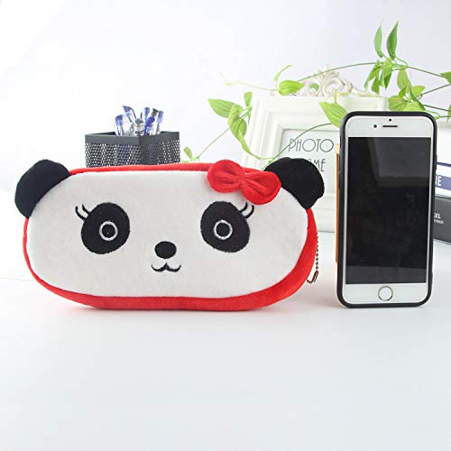 Image of HSYHERE Creative Cute Lovely Funny Happy Animals Bear Frog Face Fruit Strawberry Watermelon Soft Stuffed Surface Clothes Zipper Pencil Box Pencil Case Pencil Holder Pouch Pen Bag - Bear