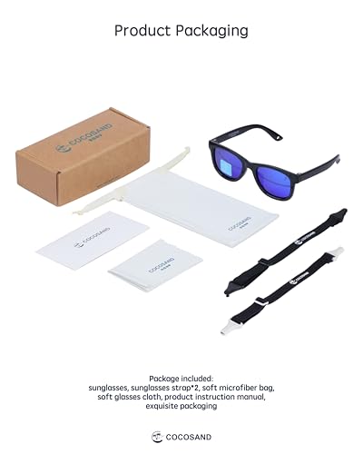 Image of COCOSAND Flexible Polarized Baby Sunglasses with Strap | UV Protection, Bendable, For Toddler Infant Newborn Girl Boy, Age 0-24 Months