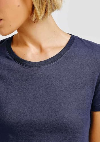 Blusa Básica Feminina Manga Curta - Azul P