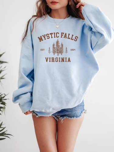 Mystic Falls Virginia Sweatshirt - Salva.tore Vampire Dia.ries Sweater; Virginia Crewneck Sweatshirt4
