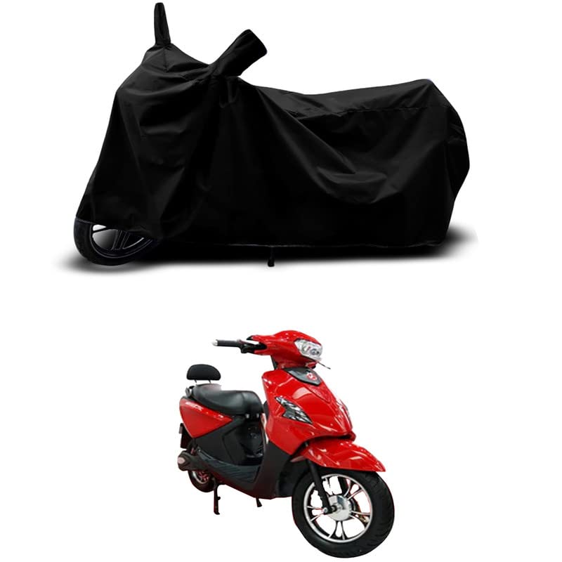 Image of 100% Scratchproof /UV-Rays /Heat Protection /Birds Dropping /Water Resistant /Dust Proof /Waterproof /Full Bike Scooty Two Wheeler Body Cover Compatible for Electric AE-75 All Varients[Black]