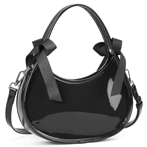 Image of Small Purse for Women Burgundy Clutch Purse Patent Leather Shoulder Handbag