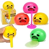 Vomiting Stress Ball, Egg Yolk Slime Ball Prank Toy, Cute Lazy Vomiting Sucking Ball, Funny Stress Relief Fidget Toys Gag Gifts (4 PCS & 4 Colors)