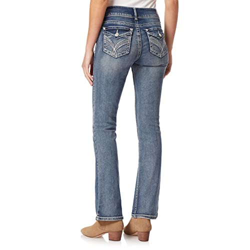Image of WallFlower Bling Back Pocket Bootcut Jeans for Women, Luscious Curvy Fit, Embellished Mid-Rise Insta Stretch Denim