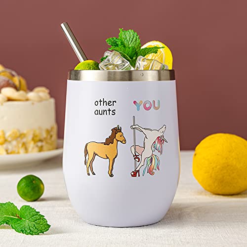 Crisky CUP013-UNICORNAUNT-WATERCOLOR-01 Funny Unicorn Wine Tumbler Birthday Gifts thumb #4