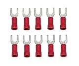 Menge: 10 Stück Gabelstecker Steckverbinder Stecker rot M4 1,5mm2 10 Stück (0015)