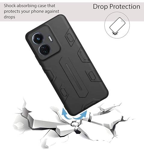 Image of NIUKIN Soft Shield Pro Mobile Back Case for Vivo T1 44W 4G / iQOO Z6 44W 4G | Shockproof Scratchproof Cover | Black