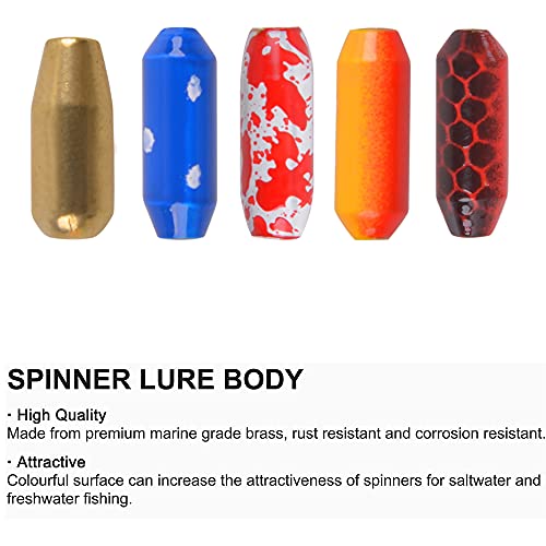 45Pcs Fishing Sinker Weights Brass Fishing Spinner Lure Bodies Spinnerbait Diy Making With Fishing Beads Inline Spinner Bait For Taxes Rigs #TOP2
