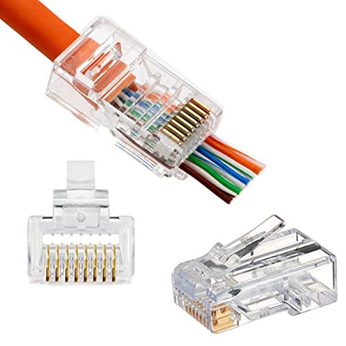 SETH ENTERPRISES RJ45 Pass Through Transparent Connectors (100pcs pack)