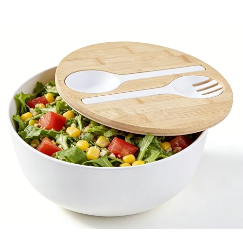 Bamboo Fiber 4QT Salad Bowl Set with Servers