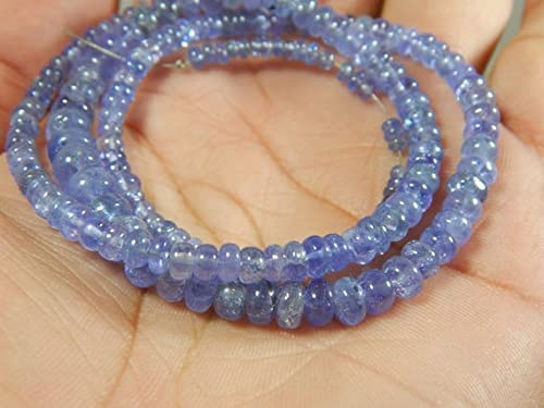 Perles de tanzanite forme rondelle 5x7 mm pour créer vos colliers d'été et bijoux du quotidien