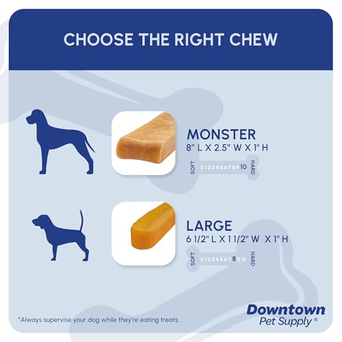 Downtown Pet Supply 3pk Monster Yak Cheese & Braided Bully Stick Dog Chews - Dental Care & Nutrient-Rich Treats