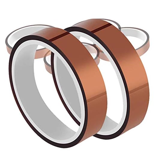 High Temperature Heat Resistant Tape PI Film Insulation Tape Sublimation Dye Mug Electronic Polyimide Tape (E 1/2" Wide 13mm X 100 Ft 2 Roll)