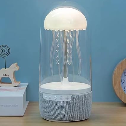- Jellyfish Bluetooth Speaker Lamp, 8-Color Mood Light with Bluetooth 5.2, Portable ABS Plastic Night Light for Bedroom, Home Decor & Gifts